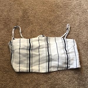 Blue and White Striped crop top